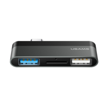 C타입 USB3.0 USB2.0 멀티허브 Micro SD 카드리더기 마우스 키보드 프린터 카메라 HDD 연결 스마트폰 노트북 태블릿 패드 맥북 호환 충전 데이터 지원, 그레이