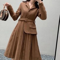 핏앤제이 누굴까 허리벨트 언발 플리츠스커트 원피스