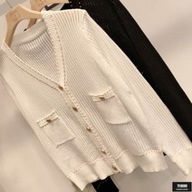 가바바 여성 가디건 투 포켓 인상적인 니트 브이넥 가디건 G55812