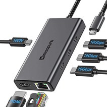 맥 미니Mac Mini용 USB C 허브 Minisopuru Mac Mini Dock 지원 M.2 NVMe/SATA SSD 5 in 1 Mac Mini 스탠드 및 도킹 스테이션, 검은색
