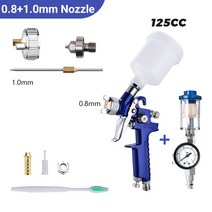 페인트 스프레이건 HVLP 스프레이 건 자동차 페인트 0.8/1.0/1.4/1.7/ 2.0mm 노즐 미니 공압 도구 DIY, 02 125CC Set  B