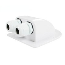 루프박스 차량용 일체형 승용차 루프백 자동차 2인용전기차캠핑카 액세서리 caravan solar car junction box roof wire entry solar cable, 이중 구멍 흰색