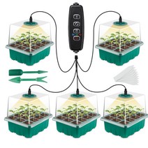 iGrow 스마트팜 스마트 LED 수경재배기 미니온실 가정용채소재배기 식물등 타이머가 있는 육묘 트레이 3H/9H/12H 집에서채소키우기, 초록색, 1개