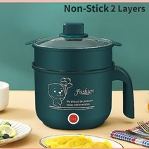 미니 쿠커1.8L 밥솥 늘러 붙지 않는 코팅 더블 레이어 냄비 멀티 쿠커 원룸 추천, 한국, 논스틱2단풀컬러
