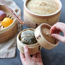 DAIT 대나무 찜기 딤섬그릇 만두 중국집 중식 가정용 채반, 1개, 10cm딤섬그릇세트