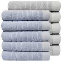 호텔수건 170g 30수 코마사, 10개, 소프트그레이+파스텔블루