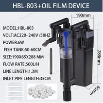연못 여과기 SUNSUN HBL-801/802/803 탱크 필터 벽 마운트 물고기 배럴 수족관 외부 잔디, 10 HBL-803 OIL SET