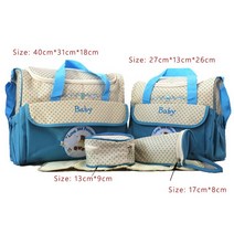 출산선물 신생아 공간분리 선물 기저귀가방 기저귀 가방 토트 5 개 세트 다기능 교환 대형 재사용 가능한, 13 blue set