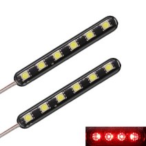 1/2Pcs 6 LED 12V 스트로브 라이트 스트립 자동차 오토바이 중간 그리드 플래시 경고 비상 라이센스 모토 액세서리, 2Pcs red