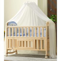 조립식 아기침대 원목 타원 다기능 안전 출산 선물, DIY 원목 프레임 매트리스 포함