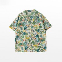 여자 하와이안 셔츠 여름 반팔 빈티지 오버핏 셔츠 상의 hawaiian shirt for beach KB0067