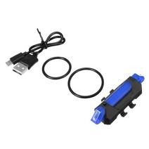 고휘도 5 LED 자전거 라이트 4 모드 미등 MTB 리어 램프 야간 사이클링 안전 경고등 액세서리, 3) 파란