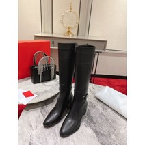스웨이드부츠 미들 앵글 여성 롱 부츠 여성용 종아리 가죽 부츠 빨간 밑창 양가죽 안창 크기 35-42 힐 높이 6.5cm 손 바느질 024