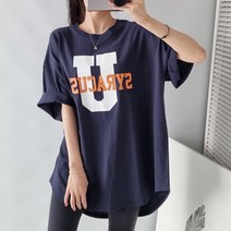 U 오버핏 박스 티 빅사이즈 오버핏 여성용