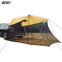 SUV차박텐트 290*200*200CM SUV 오프로드 차량 RV 자동차 사이드 카 테일 캐노피 텐트 타프 모기 방지 메, 02 YELLOW