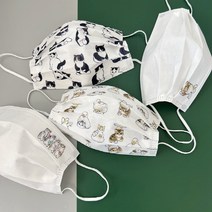 성인 캐릭터 고양이 오리 그림 디자인 무늬 산리오 냉감 덴탈마스크 30매 50매, A