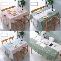 PEVA 식탁보 방수 및 기름방지 북유럽풍 직사각형 테이블보, (소형)-90x137cm_블루(DT19)