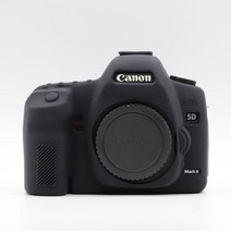 카메라 케이스 가방 보관 호환 실리콘 아머 스킨 바디 커버 프로텍터 캐논 EOS 5D 마크 II 2 5DII 5D2 DSLR 디지털 전용, 01 black