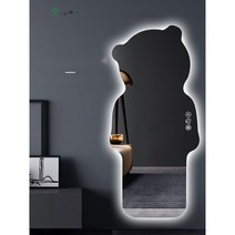 전신거울 곰돌이 특이한 피팅룸 LED 조명 드레스룸 대형 벽걸이 이동식거울 스마트 매장, 완제품, 안전포장, 80x180cm듀얼스위치3색전환시간