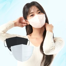 버즈핏 오윤아 KF94 숨쉬기편한 새부리형 마스크 블랙 100매입 개별포장, XL