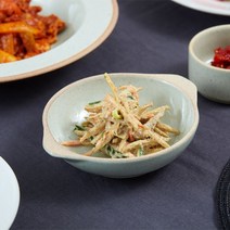 설레이는 여울 손잡이 콩 찬기 4종(1인 깊은 찬기 국물 앞접시 국산 도자기 반찬 그릇), 백색, 6호 7.5인치