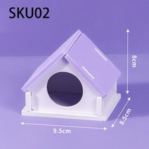 햄스터 케이지 햄스터 이동장나무 햄스터 운동 집 수면 둥지 더블 레이어 은신처 장난감 친칠라 작은 애완, 02 SKU02