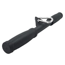 Luwint 디럭스 삼두근 로프 케이블 부착물 68.6cm(27인치) 길이의 튼튼한 코팅 풀다운 기계 홈 체육관 풀리용 피트니스 운동 핸들 (그립 2개), 15.5 Straight Bar