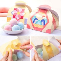 전통 보자기그림 다과 한과 떡포장 종이박스 2종 설날 추석 판촉물 포장박스, 단청