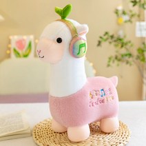 새싹 헤드셋 알파카 쿠션 잠자리 다리 끼임 deft 데프트 닮음 인형 베개 중꺽마, 핑크 + 35cmcm