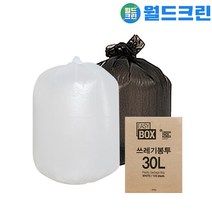 월드크린 뽑아쓰는 비닐 봉투 30L 쓰레기 재활용 봉지, 백색