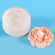 밀랍왁스 천연밀랍왁스 야화 재미있는 큰 모란 실리콘 양초 금형 아로마 테라피 석고 비누 수지 꽃 생일 선, 02 White