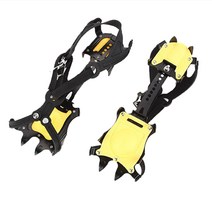 캠핑 10 치아 발톱 Crampon 겨울 눈 스파이크 스키 아이스 슈 커버 스틸 그리퍼 클리트 등산 워킹 하이킹, 02 Yellow