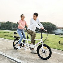 접이식 2인용 3용 자전거 가족 커플 바이크 23년 신형, 레이크블루