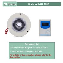 얇은 마그네틱 파우더 브레이크 장력 컨트롤러 키트 중공 샤프트 풀기 1500rpm 3 6 12 25 50 100Nm 0310kg DC24V 백 머신, 10.Brake with SJ180A  25Nm 25K