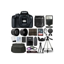 캐논 EOS 4000D / Rebel T100 SLR 카메라 + 3 렌즈 키트 18-55mm+ 16GB+ 플래시 & More