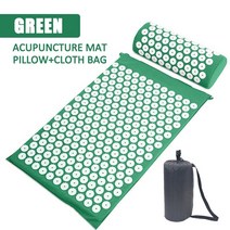 지압 매트 마사지 침술 매트 바디 통증 완화 요가 머리 목 발 마사지, 11 green 3-pcs
