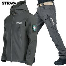 겨울 남자 방수 Windproof 하이킹 세트 전술 캠핑 하이킹 Clothings 벨벳 안티 스크래치 야외 하이킹 자켓, [02] M, [03] GY