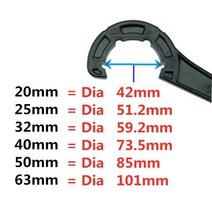 계량기동파방지 배관청소 환기구 에어컨 배수 플라스틱 워터 파이프 퀵 밸브 커넥터 PP 튜브 볼 액세서리, 03 Wrench_02 Pipe 25mm