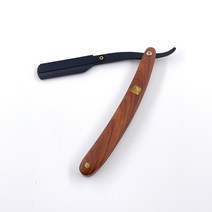 블랙 우드 나무 목재 수제 면도기 바버샵 스테인레스