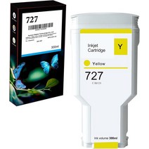Saya 300ml 호환 HP 727 잉크 카트리지 (전체 포함) DesignJet T920 T1500 프린터 용, 한개옵션1, 01 YL