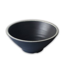 [돌산멜라민] 앤틱블랙 토속볼 - 볼 면기 대접 공기 식당용 업소용 그릇, 2호 (7655), 1개