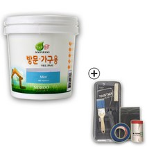 노루페인트 순앤수 항균 방문가구용 수성페인트 1L 반광 풀세트, 퓨어화이트