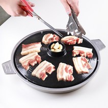 무쇠 솥뚜껑삼겹살 맥반석 고기불판모음 업소용 솥뚜껑 구이팬 대 중 소, 맥반석 솥뚜껑 불판 마늘 300