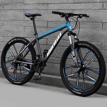 ( MTB 산악자전거 ) 24/26인치 27단 입문용 크로스컨트리 자전거, 24인치, 10포크 에디션 - 그레이블루