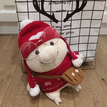 PKTOYS 말하는 I LOVE YOU 귀여운 오가닉 애착 봉제 안고자는 실눈 돼지 인형 크리스마스 선물, 새해 2, 25cm