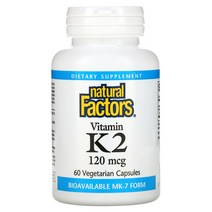 내추럴 팩터스 비타민 K2 120 mcg 60 베지 캡슐
