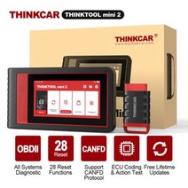 차량스캐너 진단장비 THINKCARTHINKTOOL 미니 2 자동차 진단 도구 Obd2 스캐너 ECU 코딩 28 재설정 전체 시스템 자동 CANFD GM, THINKTOOL MINI 2