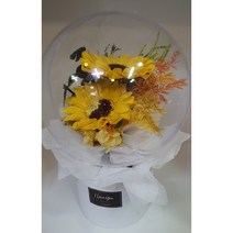 프리저브드 풍선볼 중 지름 15cm 높이 약 25cm 용산꽃집 로즈플로라, 해바라기