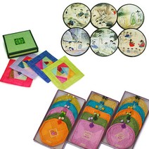 대동사 전통 민속도 컵받침 누비 조각보 컵받침 코스터, [조각보] 4ea SET