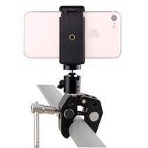 클램프 볼헤드 카메라 DSLR 집게 조명 마이크 플래쉬 마운트 스마트폰 홀더 어댑터 고프로 액션캠 악세서리 암 크랩 히어로, A257, 상세페이지 참조